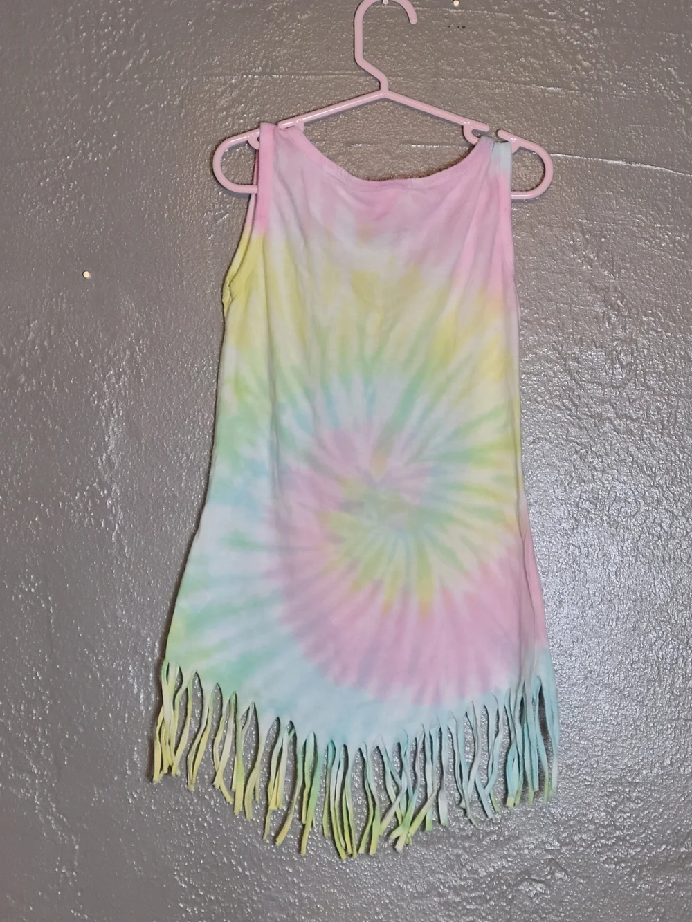 Dreamsicle Kids Daytona Beach Tie-Dye Fringe Crab Graphic Top - Pastel Multi L